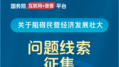 黑丝美女操逼抠逼网站页面国务院“互联网+督查”平台公开征集阻碍民营经济发展壮大问题线索